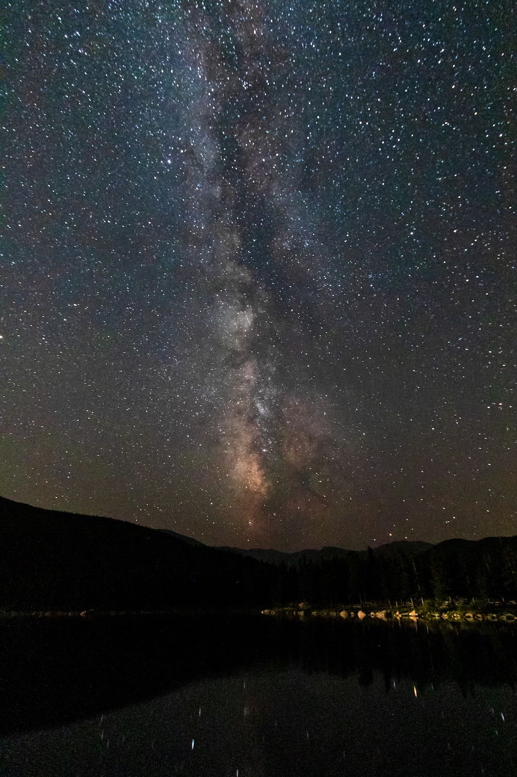 Stars and Milky Way over the mountains near Fairplay Colorado, incredible dark sky stargazing
