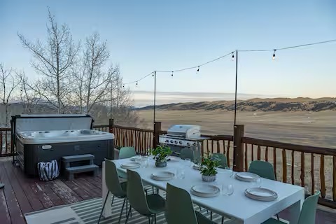 Private hot tub with panoramic Colorado mountain views